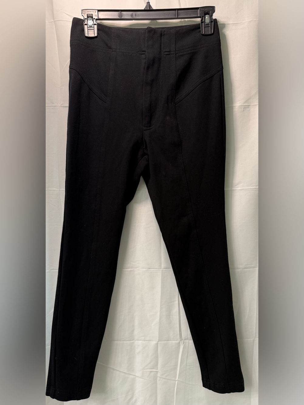 Free People Black Structured Ankle Leggings Zip Fly Hook & Eye Pants XS
